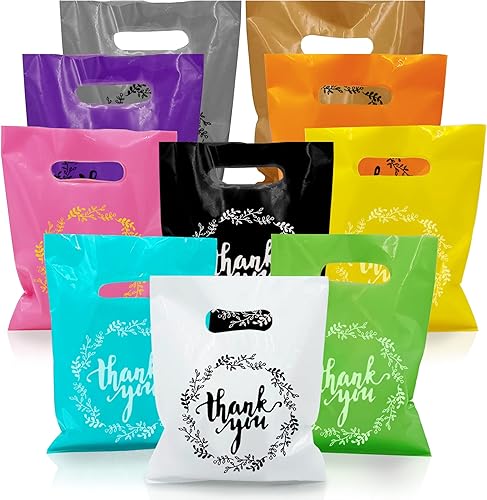 100 bolsas de plástico de 10 colores, bolsas de regalo, bolsa de dulces para galletas para fiesta de cumpleaños, baby shower, boda, regalos, tienda,