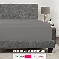 Vista 90 de DeaLuxe Kids Twin Deep Pocket Fitted Sheet - White - Microfiber - 16' Deep - Twin Size 39' x 75' - Perfect Fit for 14'-18' Mattresses