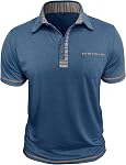Rela Bota Polo Chemises pour hommes manches courtes Golf Chemise classique avec Polos de poche Plaid Collar Homme T-shirt