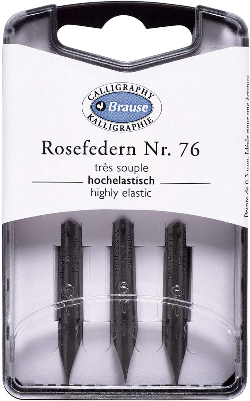 300076B - Writing nibs for nib/ pen holders - Box of 3 pink metal nibs - German manufacturer - Calligraphy - Creative Tools - Writing - Drawing