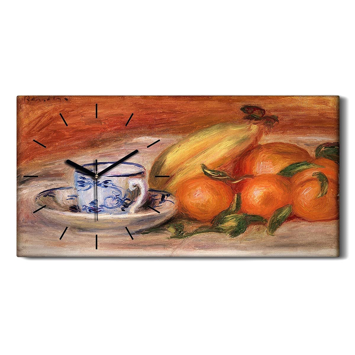 Horloge sur Toile Fruits 60x30cm Art Moderne Salon Ne Pas Tic Tac