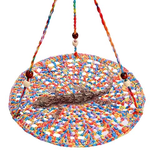 Hamaca para reptiles, cama colgante de algodón para reptiles con gancho para reptiles, pájaros, hámster, ratas