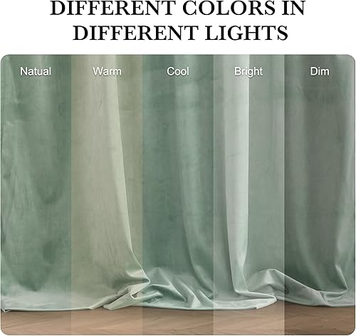 Miniatura 317 de RYB HOME Cortinas de terciopelo súper lujosas con diseño de bolsillo para barra, cortinas de privacidad con aislamiento térmico para oscurecer