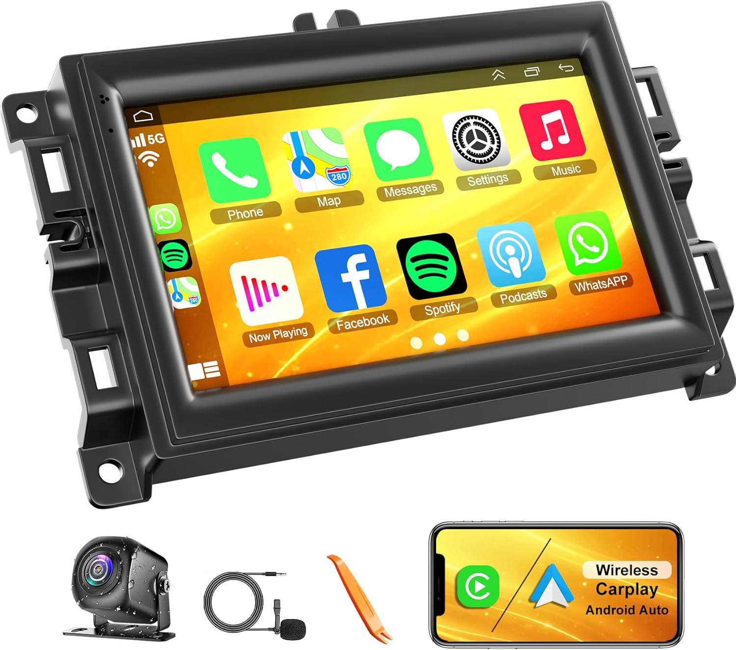 Android 15 Car Radio Stereo for Jeep Renegade 2018-2024, 7 Inch Touch Screen GPS Navigation Bluetooth Head Unit Built-in DSP, with CarPlay Android Auto Mirrorlink, Backup Camera, 4G+64G