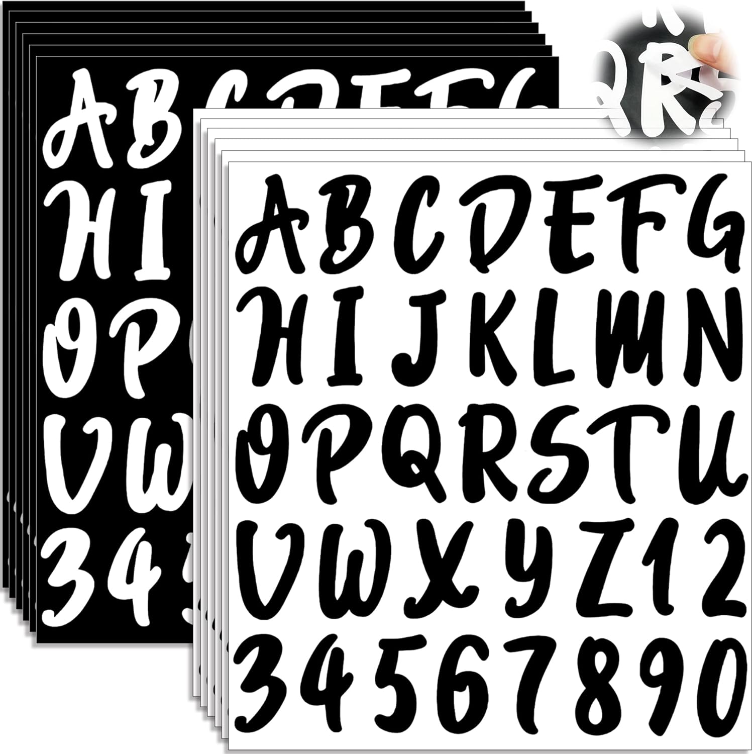 12 Sheets Self Adhesive Vinyl Letters Numbers Kit Mailbox Numbers Sticker letters