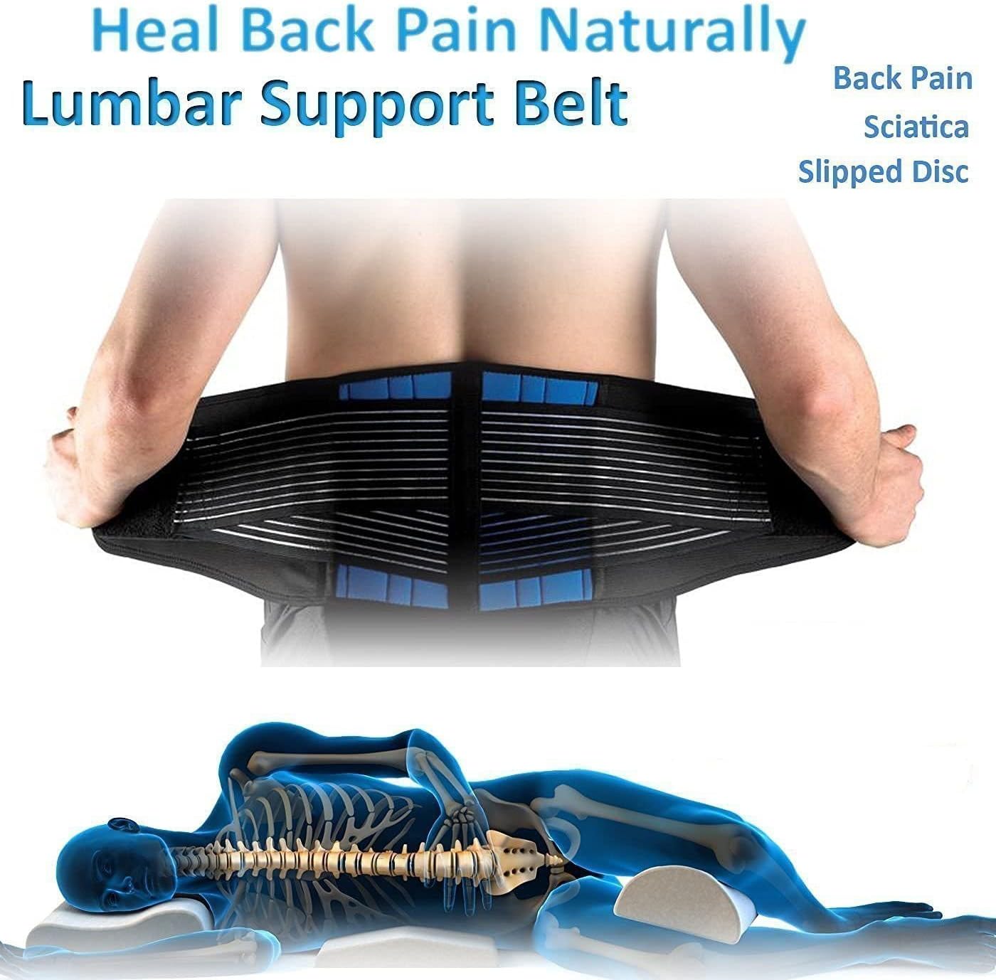 WONFAST Deluxe Neoprene Double Pull Lumbar Lower Back Support Brace Exercise Belt Waist Trainer Trimmer Belt with Dual Adjustable Straps Abdominal Binder Belly (XX-Large/40-44") : Health & Household