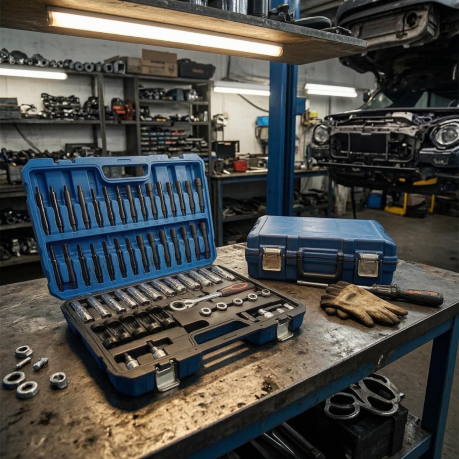 Coffret Démontage d’amortisseur Professionnel Kit Démontage D'amortisseur Complet Outillage pour Garage