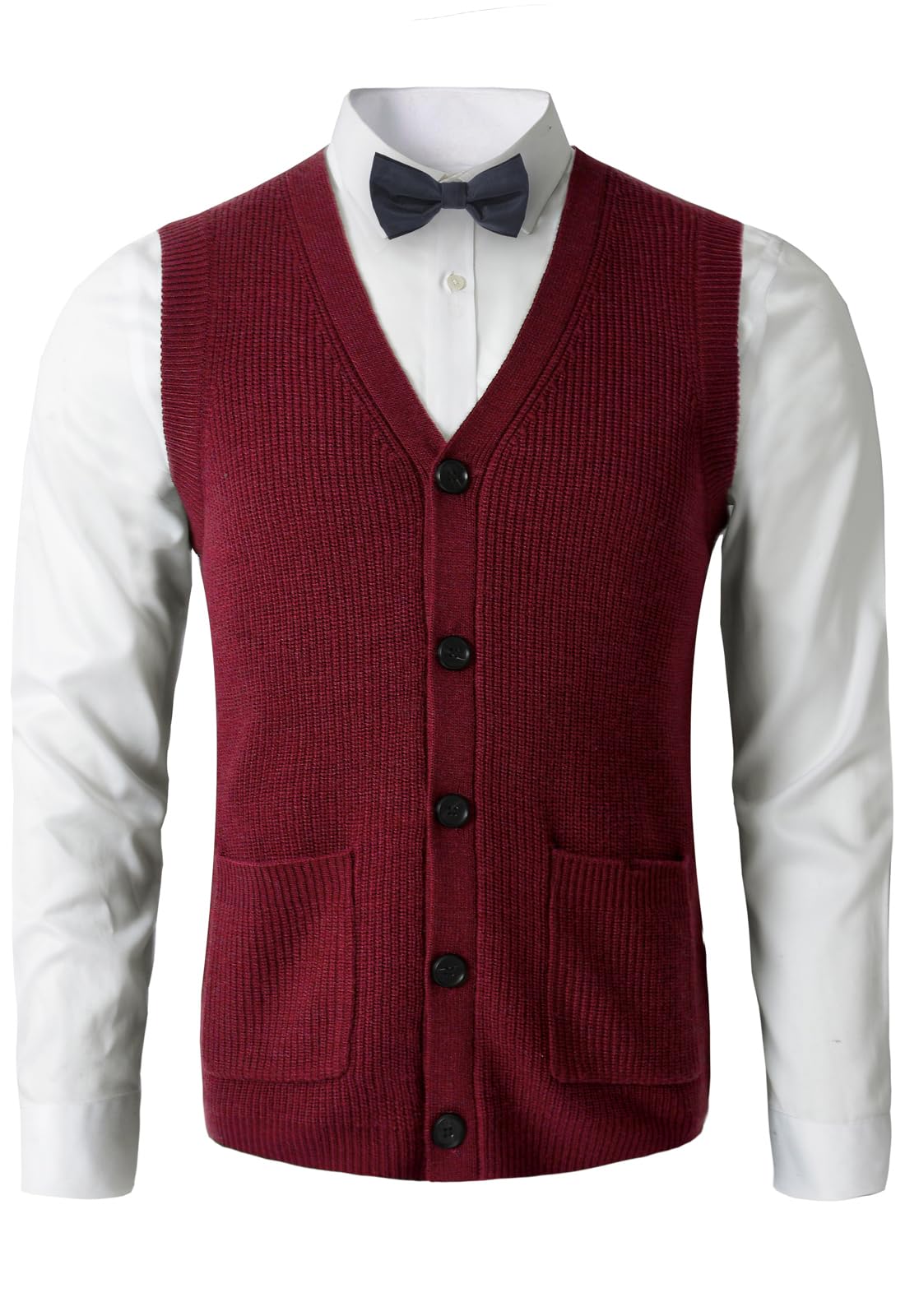 Hommes Pull Vest col en V sans Manches Fendu vêtements pour Hommes
