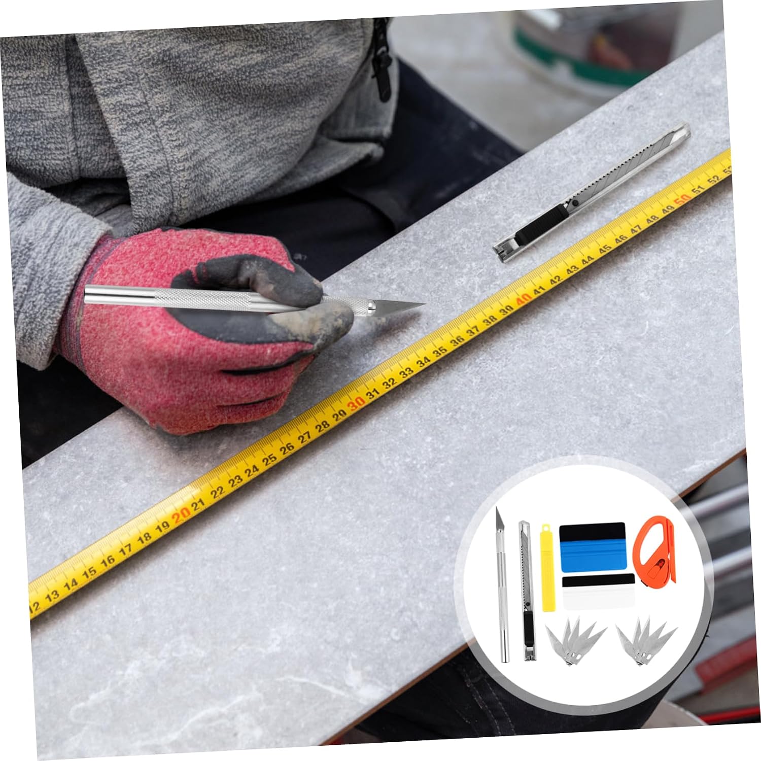Car Vinyl Wrap Tool Kit 7-Piece Vehicle Film Installation Set Flexible Squeegee and Scraper for Auto Sticker Application and Tinting