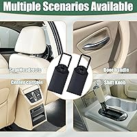 Vista 7 de ecocstm 2 piezas de bolsas de basura para coche, bolsa de basura para coche lavable y colgante, cubo de basura desmontable con ventilación elástica