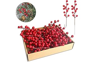 Artificial Red Berry Christmas Decor | Set of 35, 9" Artificial Stems