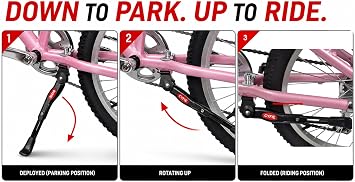 Bike Kickstand for 16-20 Inch Bikes, Adjustable Aluminum Center Mount | For 16, 18 and 20 Inch Kids, Mountain, Road, Adult and Sports Bikes Adjustable Bicycle Stand Aluminum Alloy Center Mount