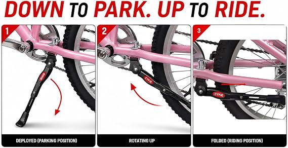Bike Kickstand for 16-20 Inch Bikes, Adjustable Aluminum Center Mount | For 16, 18 and 20 Inch Kids, Mountain, Road, Adult and Sports Bikes Adjustable Bicycle Stand Aluminum Alloy Center Mount
