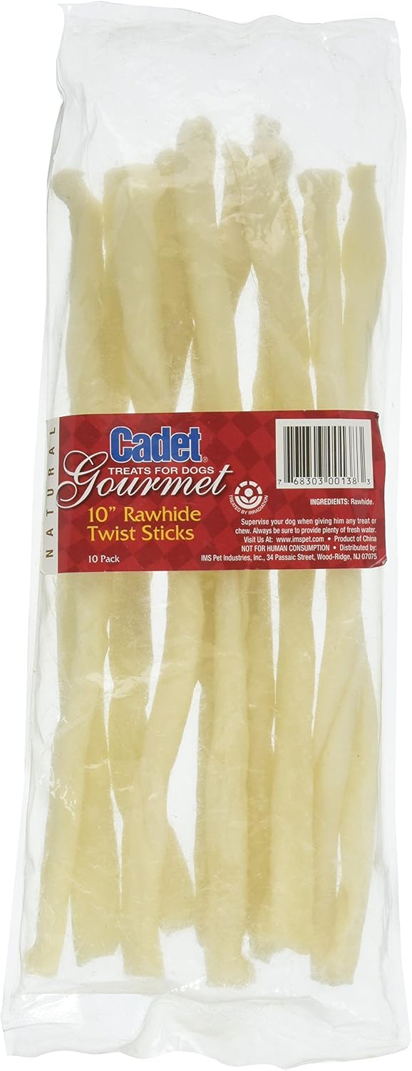 Ims Pet Rawhide Twisty Stick, 10", White