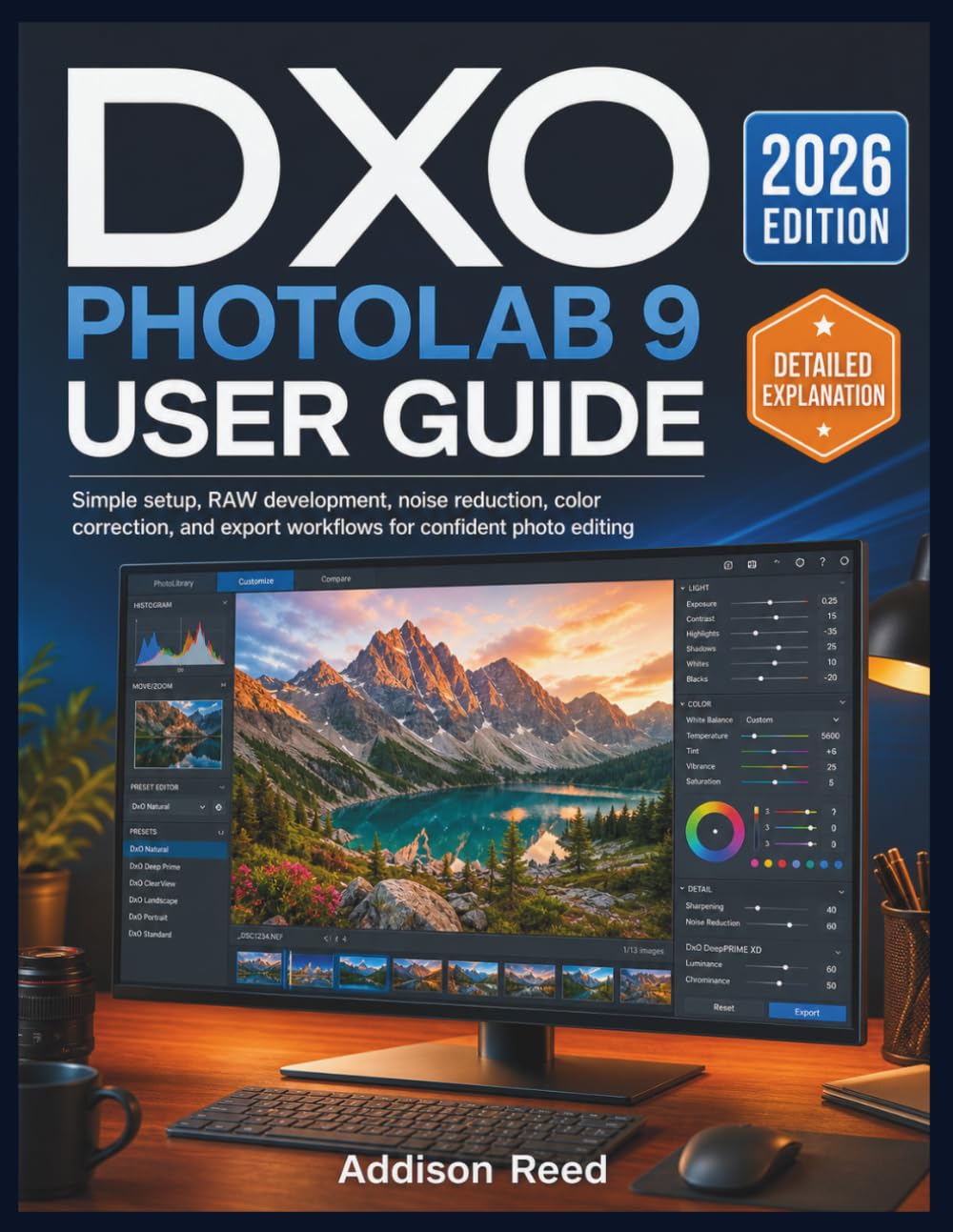 DXO PHOTOLAB 9 USER GUIDE: Simple setup, RAW development, noise reduction, color correction, and export workflows for confident photo editing