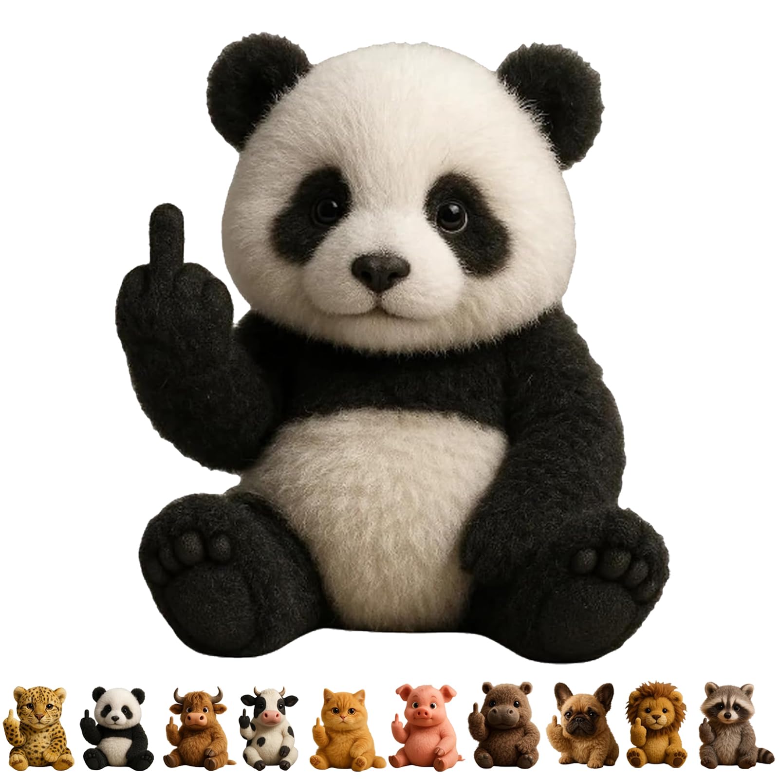 Middle Finger Plush Animal Toy,attitude Finger Plush Animal,middle Finger Plush Highland Cow,Funny Soft Middle Finger Plush Animals,Stress Relief Decor Gift,Unique Gifts for Home Office Decor-I