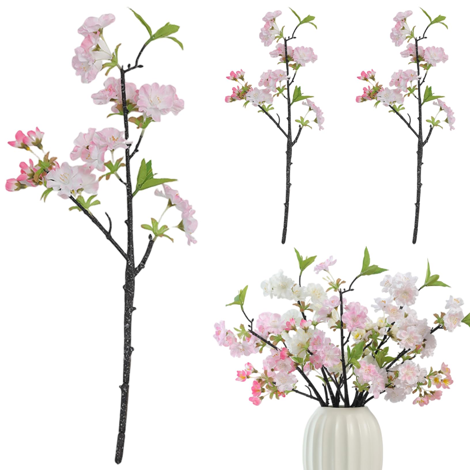 Cerisier artificiel fleurs roses fausses branches de décoration pour table de mariage