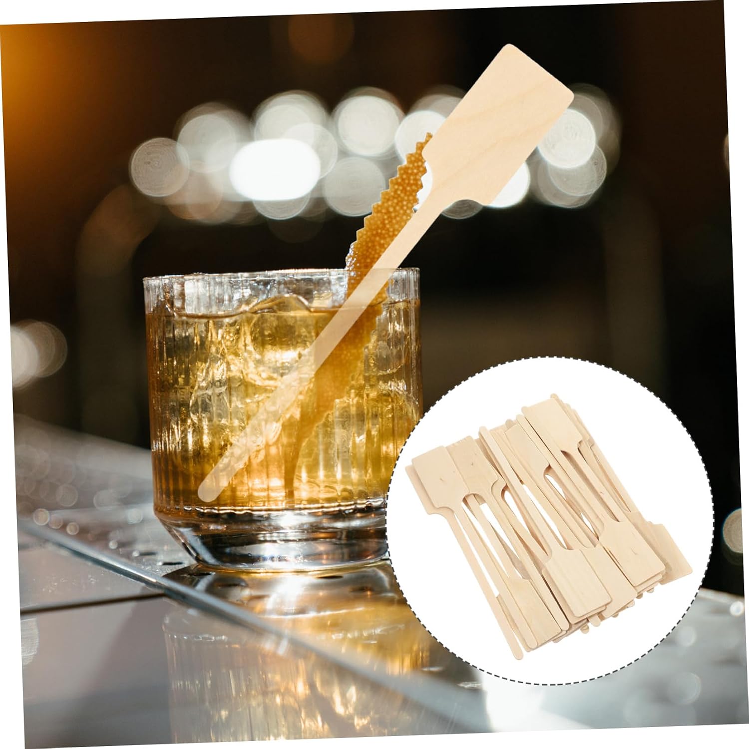 Disposible Wooden Stirrer Rods 100pcs Coffee Stick Stir Sticks Stir Straw for Tea Milk Drink Bar Home Use