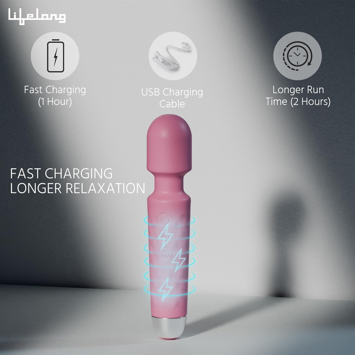 Lifelong Massager Machine for Women -Rechargeable Wireless Mini Body Massager with 20 Vibration Modes,Fast Charging, 8 Speeds and Water Resistant-Massager Machine for Full Body Lifelong Massager Machine for Women -Rechargeable Wireless Mini Body Massager with 20 Vibration Modes,Fast Charging, 8 Speeds and Water Resistant-Massager Machine for Full Body