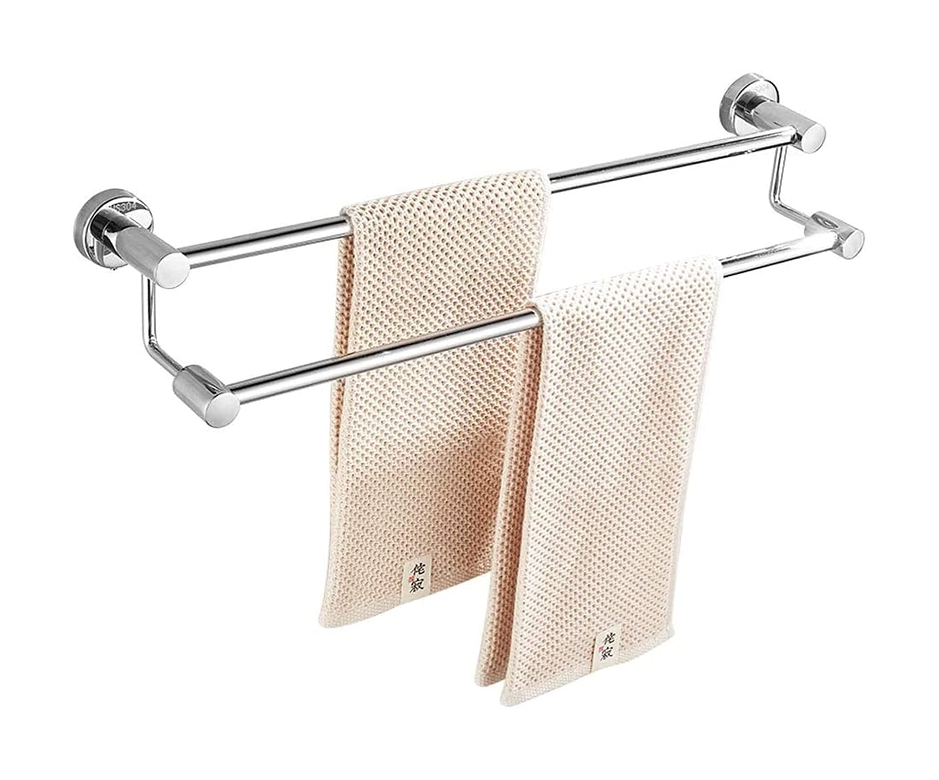 Porte-serviettes double mural en acier inoxydable pour salle de bain