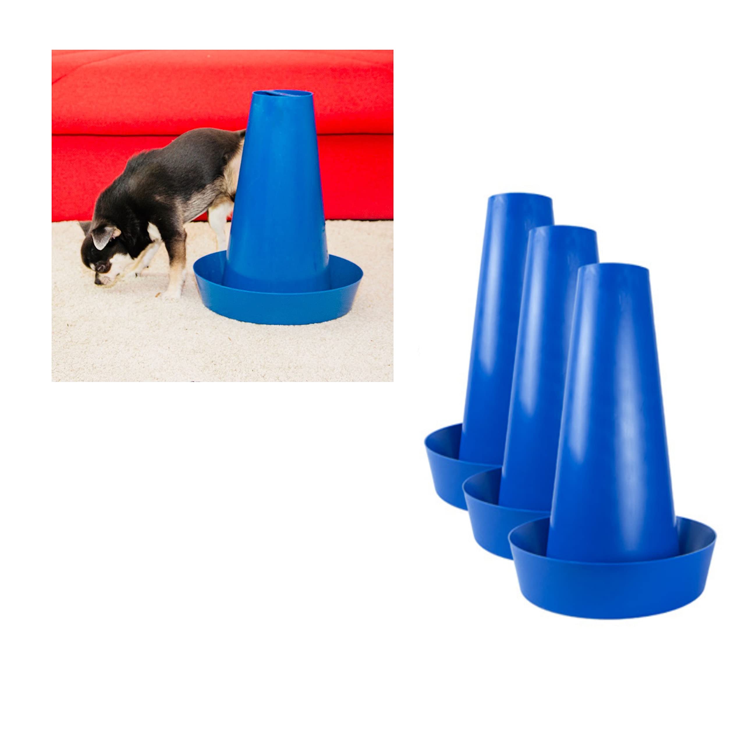PIPPI Baño para Perros tapete para Perros baño fácil de Limpiar para Interiores WC para Perros para una higiene óptima sin olores ecológico Dog Toilet WC 28x36cm Azul Pack de 3