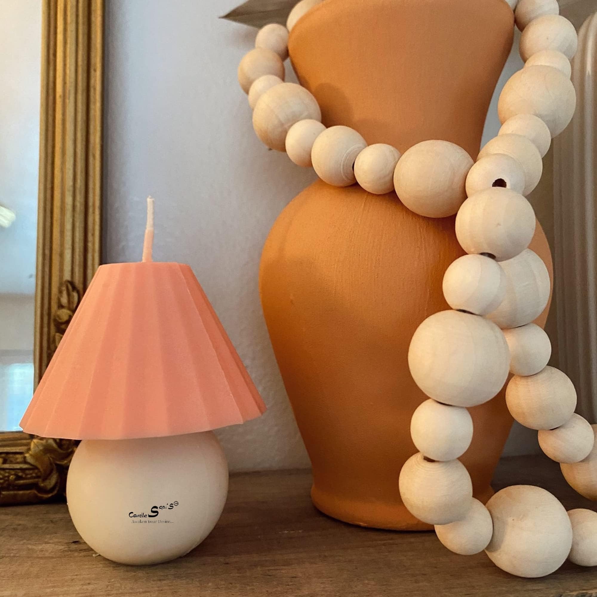 Sapi'S Scented Lamp Shape Candles for Home Decoration 150G, 11 CM x 8CM, 20 Hours Burn (Pink & White)