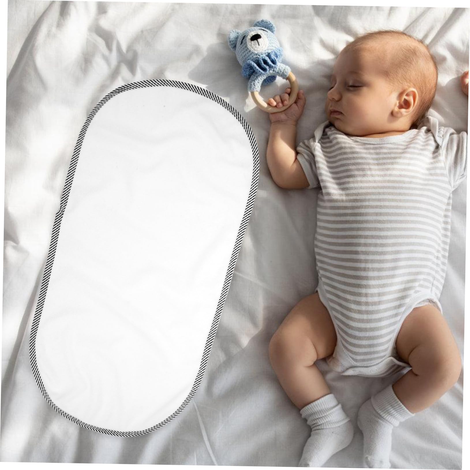 Fasciatoio Pezzi Ragazzo Materassino in Ragazza Portatile e Pieghevole 6 Cotone Morbido Design Compatto e Resistente All'acqua Bianco Viaggi