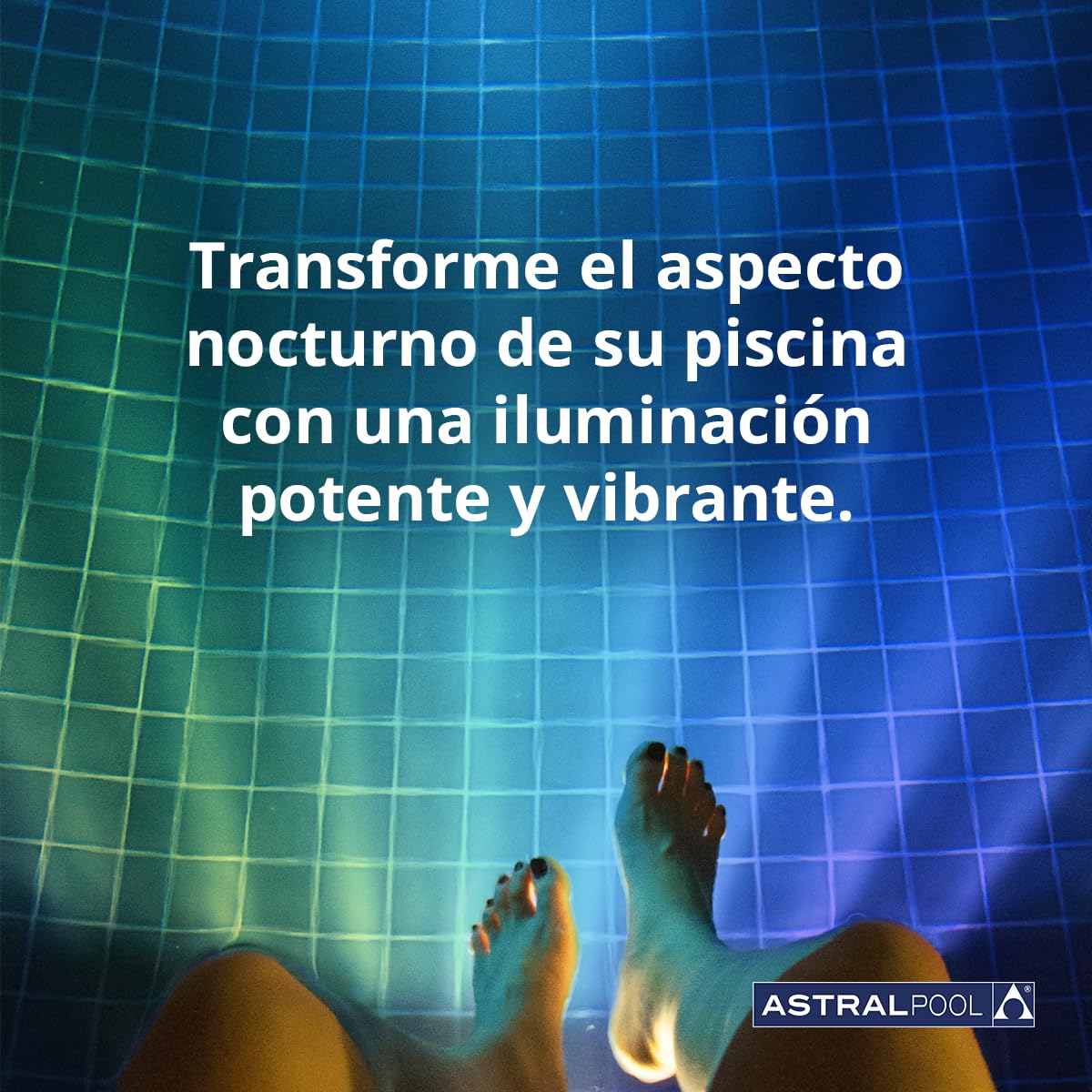 Astralpool Lámpara LED - Subacuática - Multicolor PAR56 RGB - Piscinas - Sumergible hasta 2 m - 12 colores, 8 secuencias, 8 velocidades