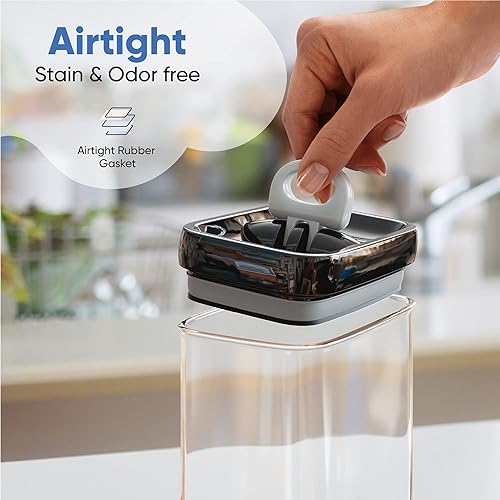 Miniatura 6 de Chef's Path Contenedores herméticos de almacenamiento de alimentos con tapas para organización de cocina, juego de recipientes de 6 x 1 litro para