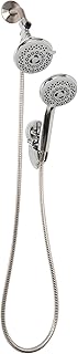 Bath Bliss Grey, 5 Function Luxury Dual Shower Head, Handheld Showerhead, Stainless Steel Hose, Rainfall, Massage, Rain + Spray (10001)