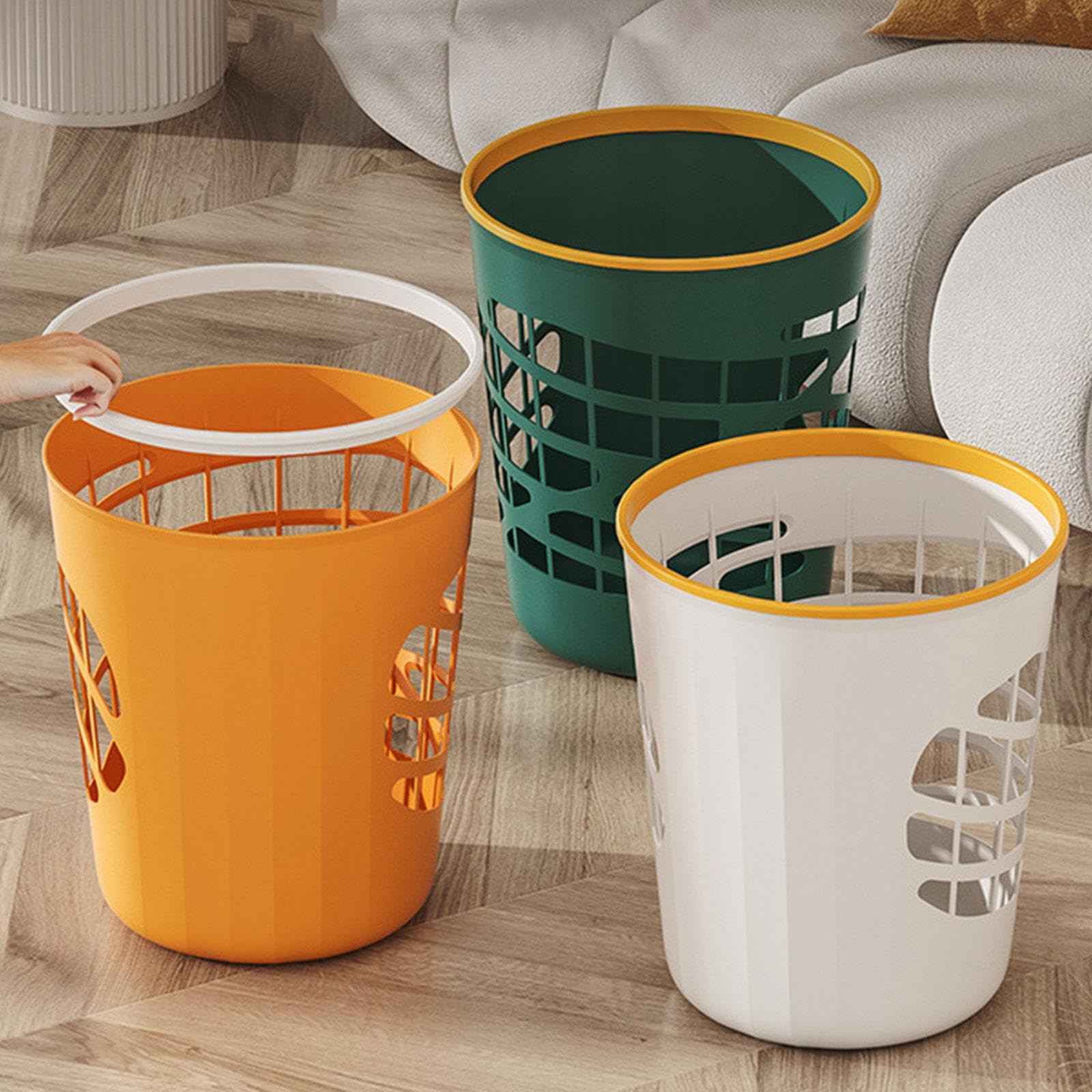 MERISHOPP®Garbage Container Round Durable Toilet Waste Bins for Toilet Bathroom Office Orange|Home & Garden | Household Supplies & Cleaning | Trash Cans & Wastebaskets|1 Trash Can 4