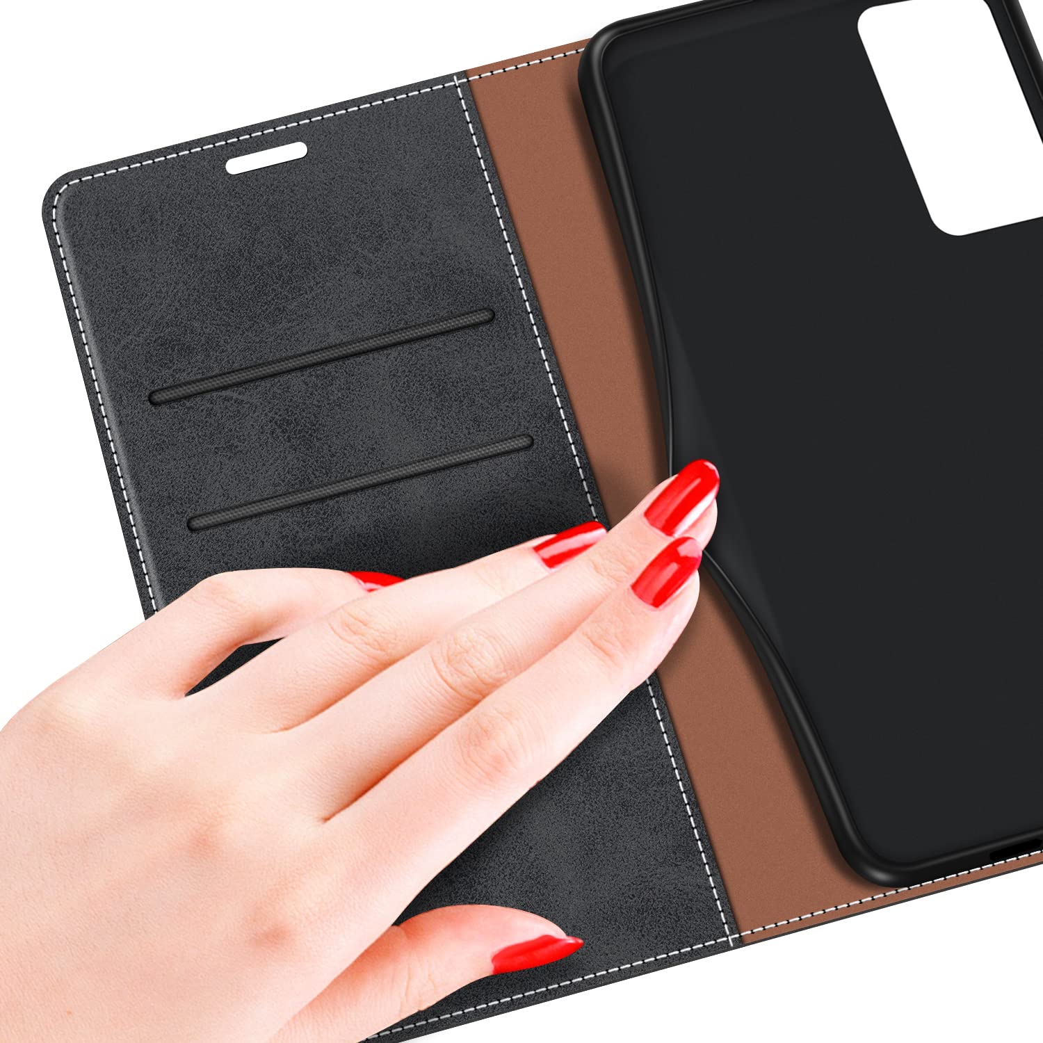 Custodia MOBESV Per Xiaomi Redmi Note 11 PRO 5G - Cover A Libro Magnetica In Pelle Con Porta Carte E Supporto, Nero Elegante