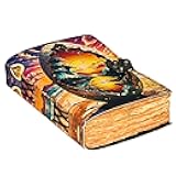 Mystic Portal Handmade Antique Deckle Edge Paper Journal – Vintage Leather Bound Writing Notebook with Lock Closure | Unique Gift for Writers, Artists & Journal Lovers