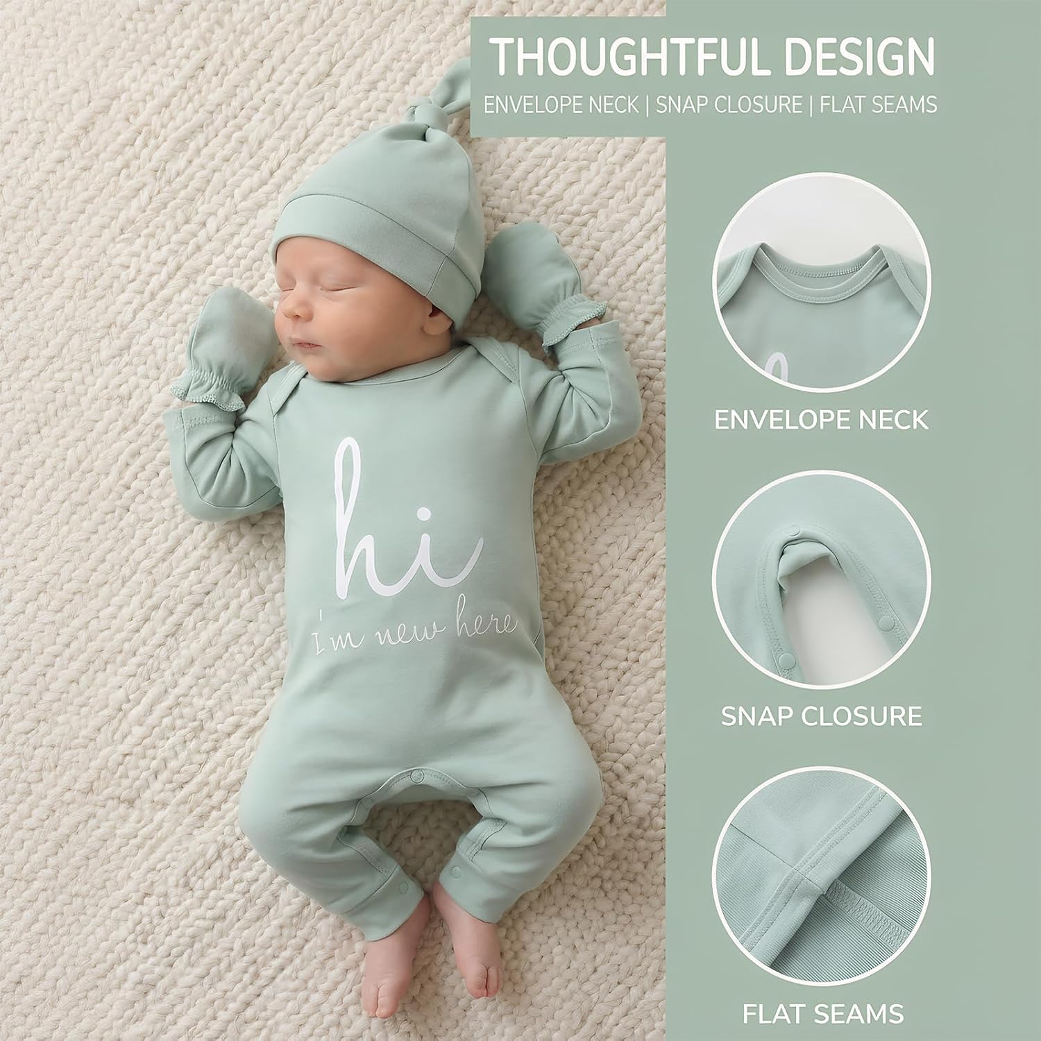 Baby Romper Newborn Clothes Hi I’m New Here Cotton Long Sleeve Coming Home Outfit