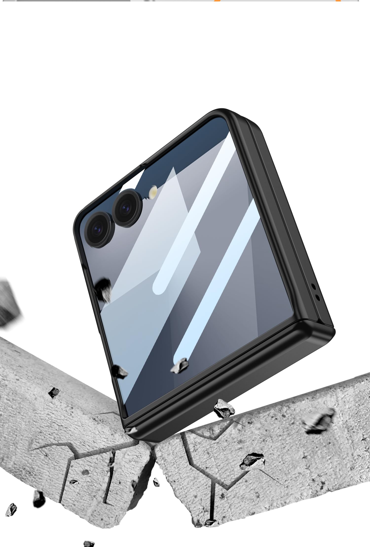 COQUE Custodia per Galaxy Z Flip 7, custodia per cellulare con cerniera magnetica e pellicola protettiva, custodia pieghevole con ricarica wireless per Samsung Galaxy Z Flip 7 5G-Nero