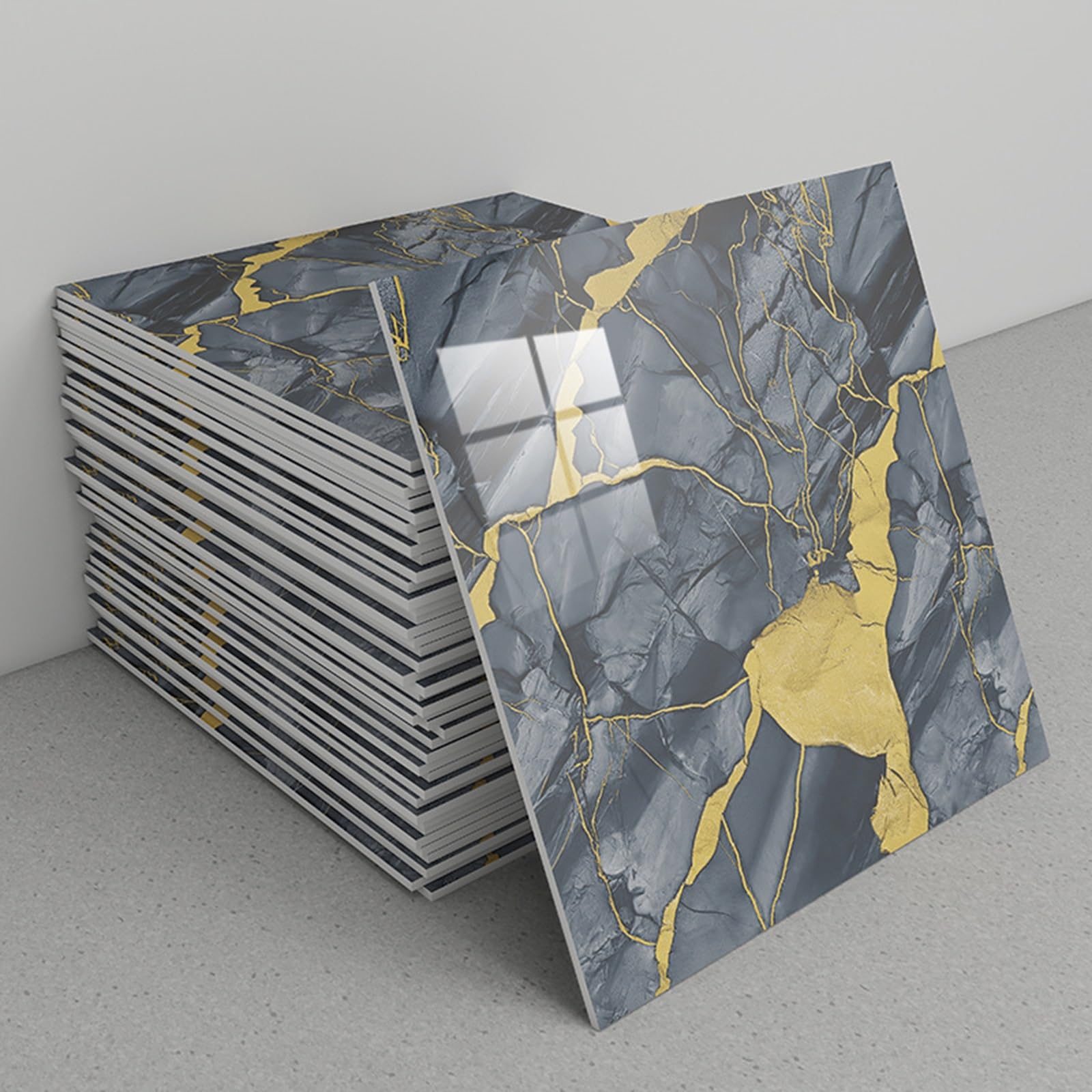 Marble Tile Stickers, Peel and Stick Marble Backsplash Tiles, 30x30cm, Pack of 30