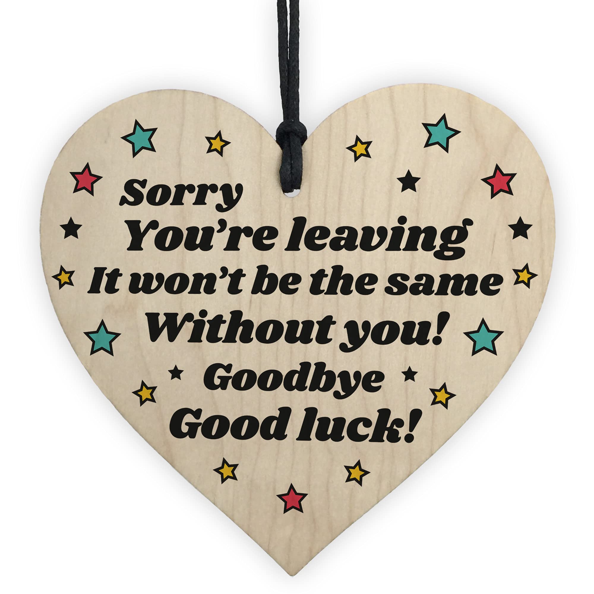 Red Ocean Colleague Leaving Work Gifts Wooden Heart Sign New Job Good Luck Presents Gift For Work Friend