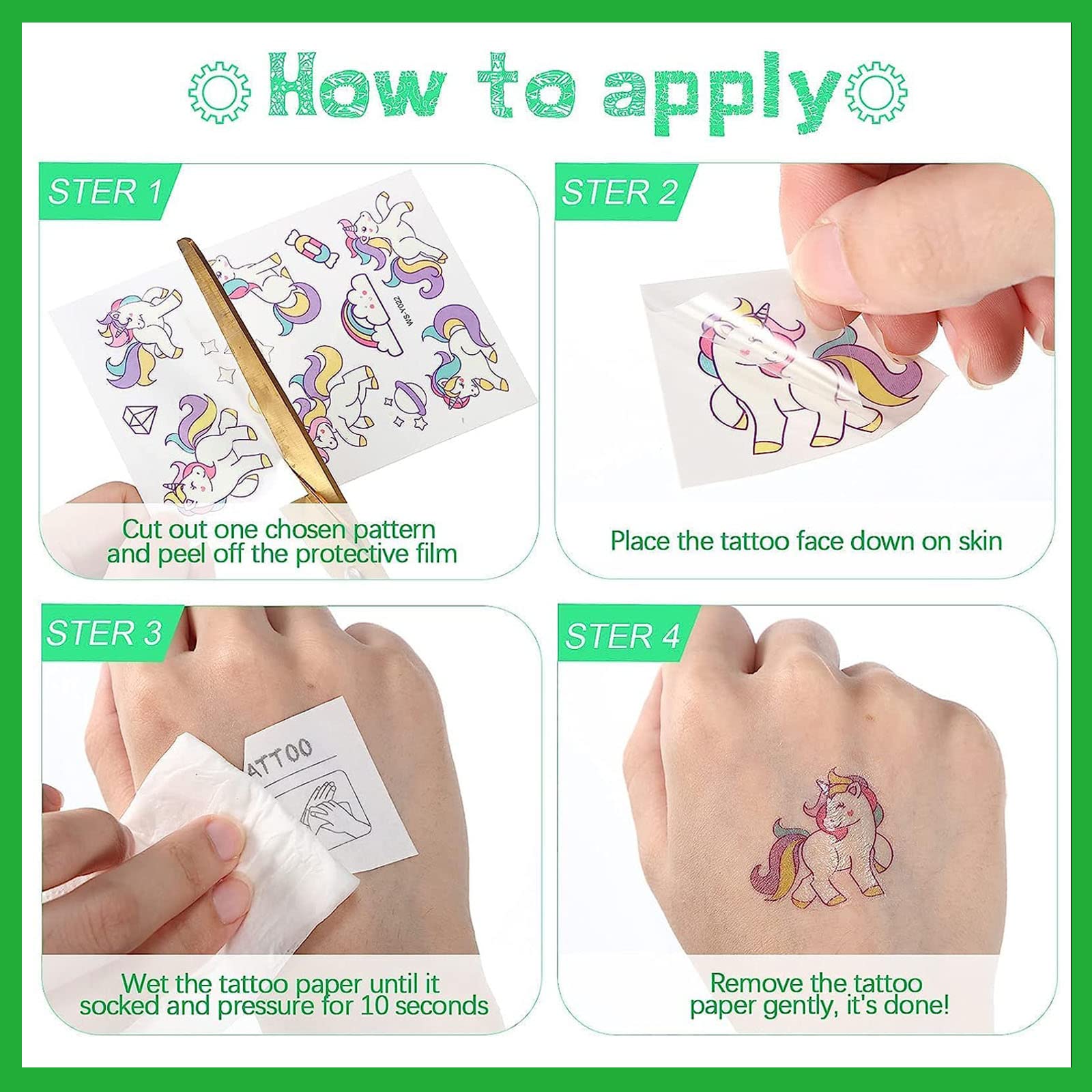 Tatuajes Temporales Que Brillan En La Oscuridad – 30 Hojas, 500+ Diseños De Unicornio, Sirena, Dinosaurio, Pirata, Impermeables Y Seguros Para Niños