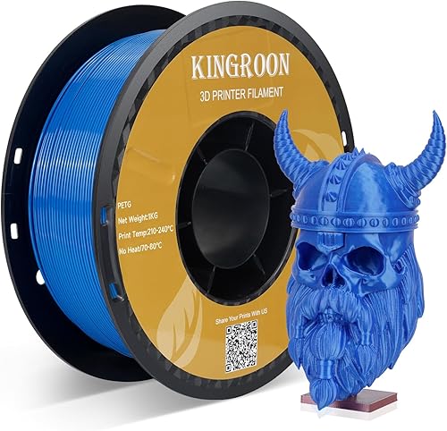 Miniatura 8 de Kingroon Filamento PETG para impresora 3D, precisión dimensional +- 0.001in, carrete de 2.2lbs (2.2 libras), 0.069in, blanco