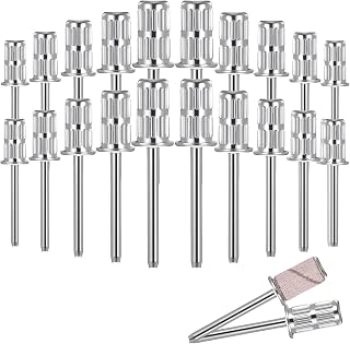 20pcs Mandrel Nail Drill Bits, Sanding Bands for Nail Drills Shaft 3/32 inch Drill Bits Replacement Heads for Electric File Sanders Manicure Pedicures Tool Home Salon Spa