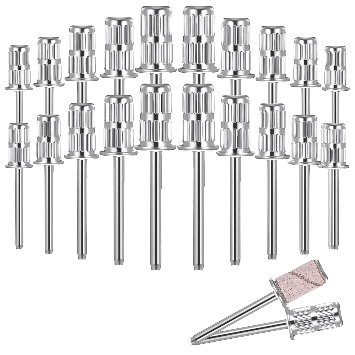 Mandrel Nail Drill Bits - 20pcs Sanding Bands for Electric File