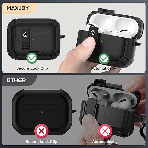 Miniatura 2 de Maxjoy Funda protectora para AirPods Pro 2 2022, AirPods Pro de 2 generación con bloqueo automático, compatible con Apple AirPod Pro de 2 generación