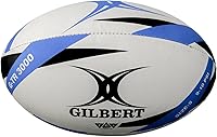 Gilbert G-TR3000 Rugby Union League Ball White/Green - TRI Grip, Water Repellent, Hand-Stitched Durability