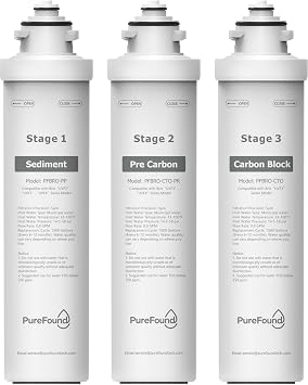 UVF3 3 Stage Water Cooler Filter Replacement Kit Compatible With Brio "UVF3" Series Models Bottleless Water Cooler Dispensers, Replacement for MIB300PKF, 1500 Gallons, 6 Months