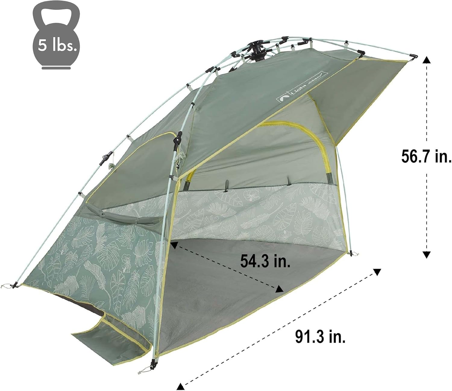 Lightspeed Outdoors ECO QuickShelter, Beach Tent, Botanical Lines