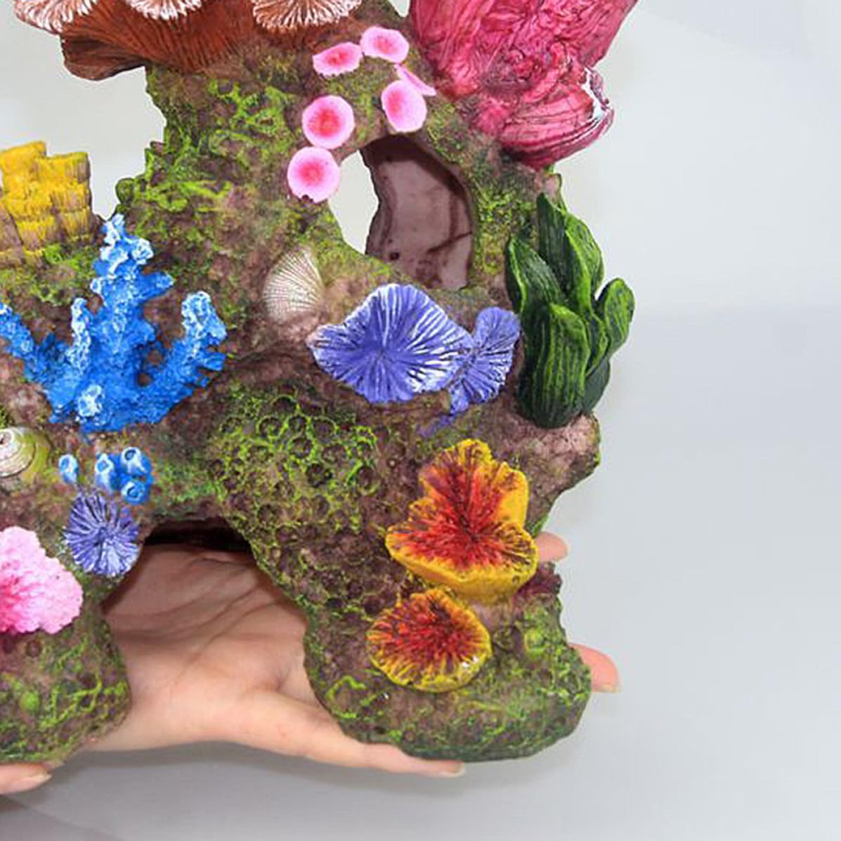 Lurrose Adorno de Imitación de Coral para Acuario en Resina, Paisaje de Arrecifes Elegante y Fácil de Limpiar, Decoración Adecuado para Peceras de Agua Dulce y Salada