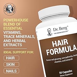 Dr. Berg All-in-One Vitamins for Hair, Skin, & Nails - Advanced Formula with Biotin, Saw Palmetto, DHT Blocker, & Trace Minerals - 90 Veg Capsules
