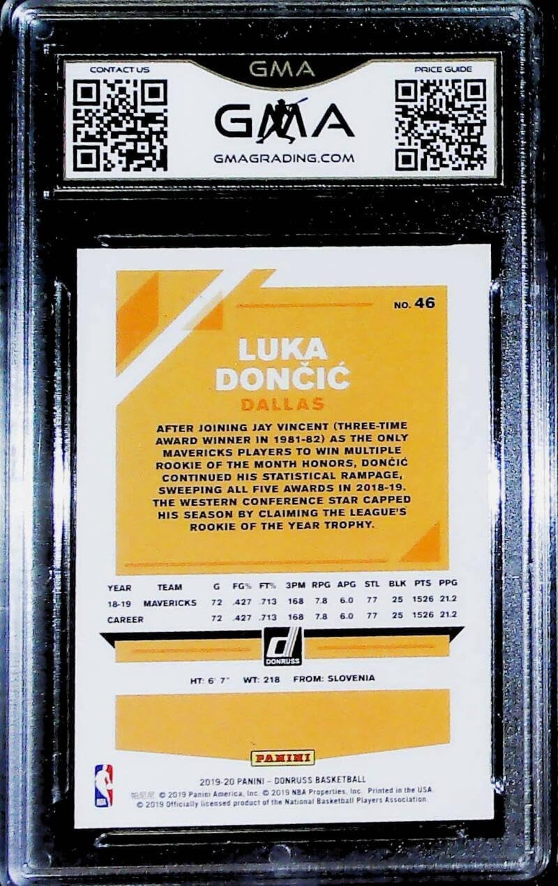 2019-20 Donruss Green Flood Holo #46 Luka Doncic 2nd Year Dallas Mavericks NM-MT+ GMA 8.5 Basketball Panini Trading Card (Serial Number May Vary)