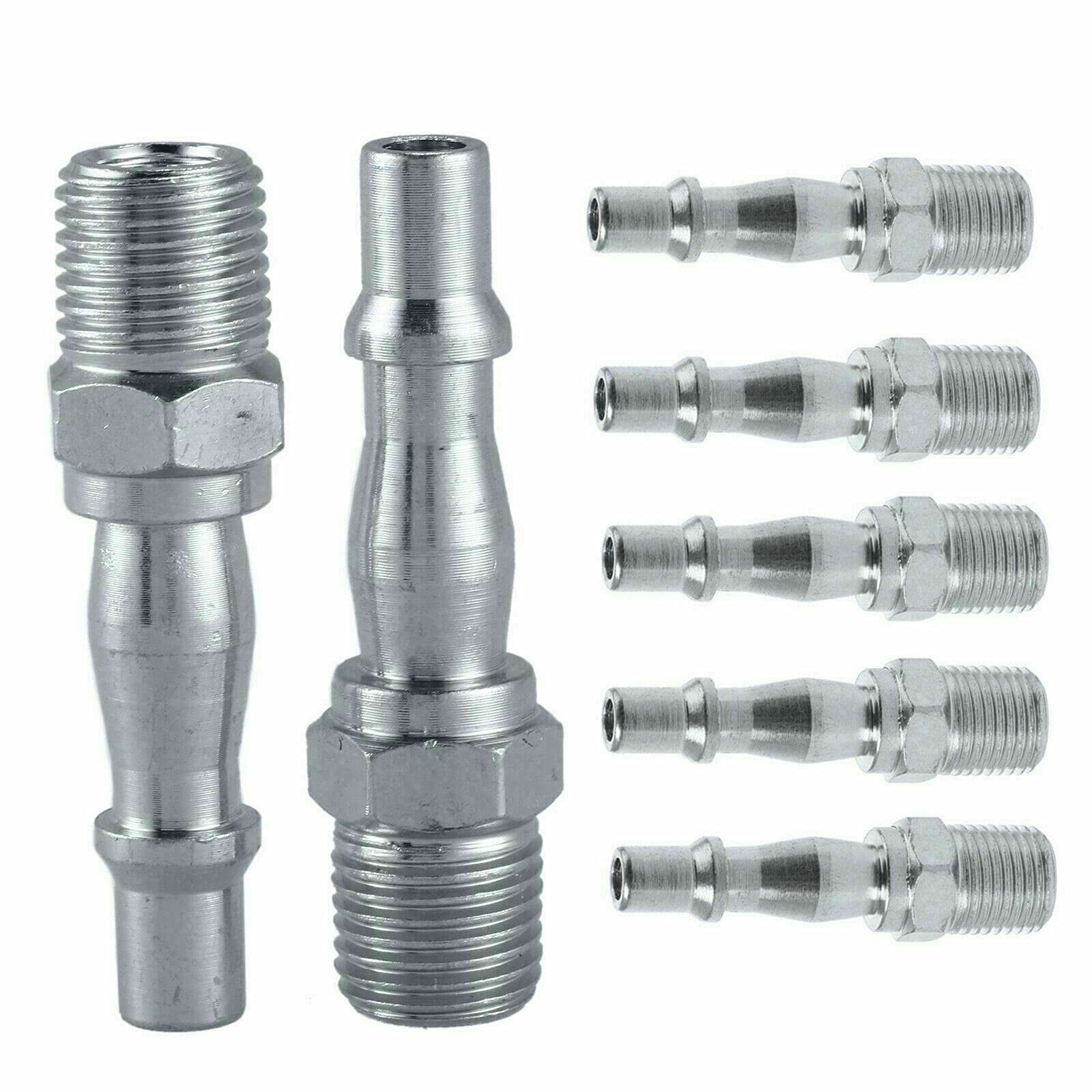 10 Pcs Air Line Connectors - Stainless Steel Air Line Fittings Hose Compressor Fittings Quick Release 1 4 Airline Fittings Coupling Connector Male Female