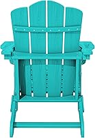 Vista 64 de KINGYES - Silla Adirondack plegable, sillas de patio de polietileno de alta densidad para todo tipo de clima, silla de césped con textura de madera